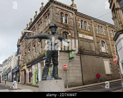 Redruth, Street scene, Miner`s terraces, Cornish mining town, Carn Brea beacon,  , Cornwall, UK, 13th October 2020. . Credit:Robert Taylor/Alamy Live Stock Photo